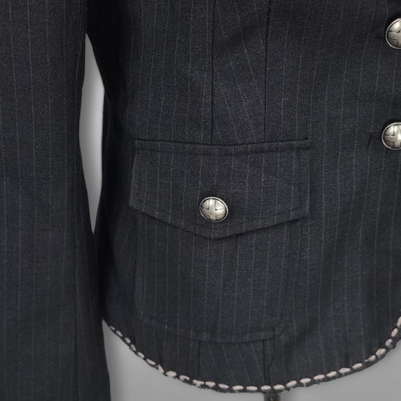 Spy Zone Exchange Blazer Mixed Embroidery Strip Artsy Size Medium - Picture 5 of 11